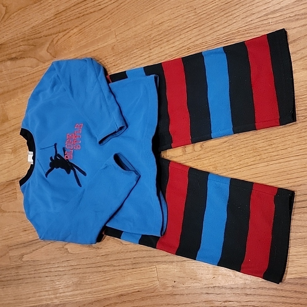 Lands' End Boys' 2 piece Fleece Skier Pajamas